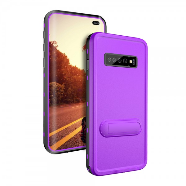 Samsung Galaxy S10 Waterproof Case ,Shockproof Built-in Screen Protector Full-Body Rugged Resistant Protective Hard Cover w/ Kickstand