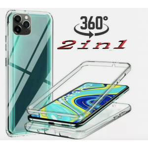 Slim Fit 360 Degree Full Body Protection Hybrid Shockproof Case Transparent Back and Front Full Clear Cover, For Samsung A31