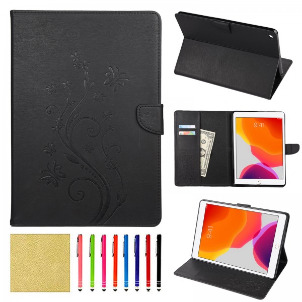 iPad Mini 4 (7.9 inches ) Tablet Case,Smart Elepower Embossed Butterfly & Flower Leather with Auto Wake/Sleep Card Slots Folio Stand Cover