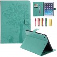 iPad Mini 1& Mini 2 & Mini 3 & Mini 4 & Mini 5 2019 (7.9 inches ) Case ,Embossed Cat & Tree PU Magnetic Flip Leather Stand Folio Wallet Cover with Credit Card Slots