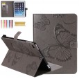 iPad 10.2 inch (8th Generation 2020/ 7th Generation 2019) Case, Embossed Butterfly Leather Folio Stand Cover Case with Card Slots Wallet Cover