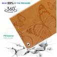 iPad 10.2 inch (8th Generation 2020/ 7th Generation 2019) Case, Embossed Butterfly Leather Folio Stand Cover Case with Card Slots Wallet Cover