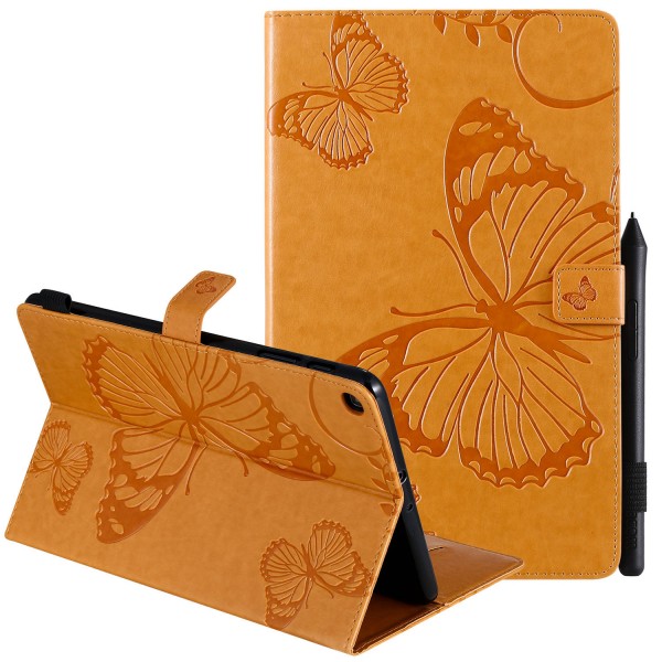 Samsung Galaxy Tab A 8.0 2019 (T290/T295/T297) Case,  Embossed Butterfly Pattern Magnetic Flip Leather Folio Stand with Card Slots Wallet Cover