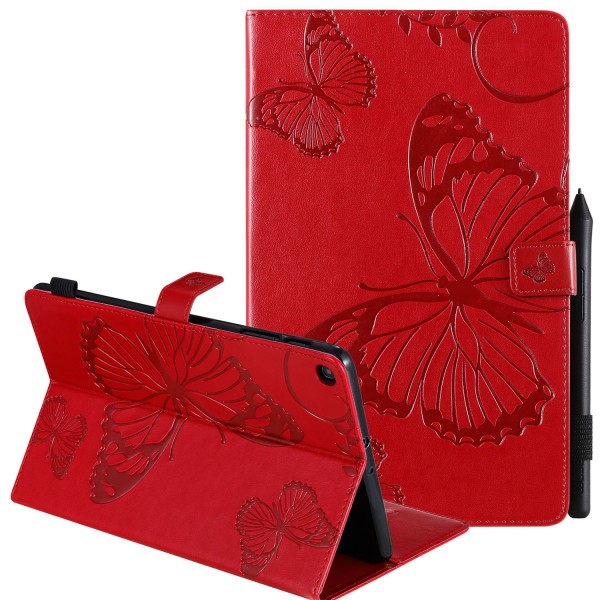 Samsung Galaxy Tab A 8.0 2017 T380/T385 Case,  Embossed Butterfly Pattern Magnetic Flip Leather Folio Stand with Card Slots Wallet Cover