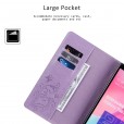 Samsung Galaxy A 10.1 SM-T510/T515 2019 Case, Embossed Butterfly Leather Folio Stand Cover Case with Card Slots Wallet Cover