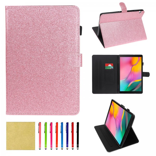 Samsung Galaxy Tab A 10.1 inch 2019 T510/T515 Case,Bling Leather Lightweight Shockproof Super Protective Kickstand Cover with Pencil Holder