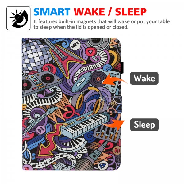 Samsung Galaxy Tab A 10.1 inch 2019 T510/T515 Case ,Cute Cartoon Pattern Premium Leather Folio Smart Cover with Auto Sleep/Wake