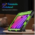 Shockproof Durable Sturdy Heavy Duty Protective Case for Kids with Screen Protector Stylus Pen Holder 360 Rotating Stand Hand/Shoulder Strap Heavy Duty Cover 