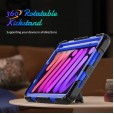 Shockproof Durable Sturdy Heavy Duty Protective Case for Kids with Screen Protector Stylus Pen Holder 360 Rotating Stand Hand/Shoulder Strap Heavy Duty Cover 