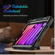 Shockproof Durable Sturdy Heavy Duty Protective Case for Kids with Screen Protector Stylus Pen Holder 360 Rotating Stand Hand/Shoulder Strap Heavy Duty Cover 