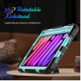 Shockproof Durable Sturdy Heavy Duty Protective Case for Kids with Screen Protector Stylus Pen Holder 360 Rotating Stand Hand/Shoulder Strap Heavy Duty Cover 