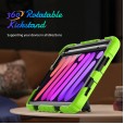 Shockproof Durable Sturdy Heavy Duty Protective Case for Kids with Screen Protector Stylus Pen Holder 360 Rotating Stand Hand/Shoulder Strap Heavy Duty Cover 