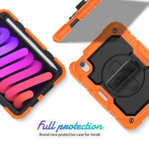 Shockproof Durable Sturdy Heavy Duty Protective Case for Kids with Screen Protector Stylus Pen Holder 360 Rotating Stand Hand/Shoulder Strap Heavy Duty Cover , For Samsung Tab A7 Lite/Samsung Tab T220/Samsung Tab T225