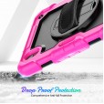 Shockproof Durable Sturdy Heavy Duty Protective Case for Kids with Screen Protector Stylus Pen Holder 360 Rotating Stand Hand/Shoulder Strap Heavy Duty Cover 