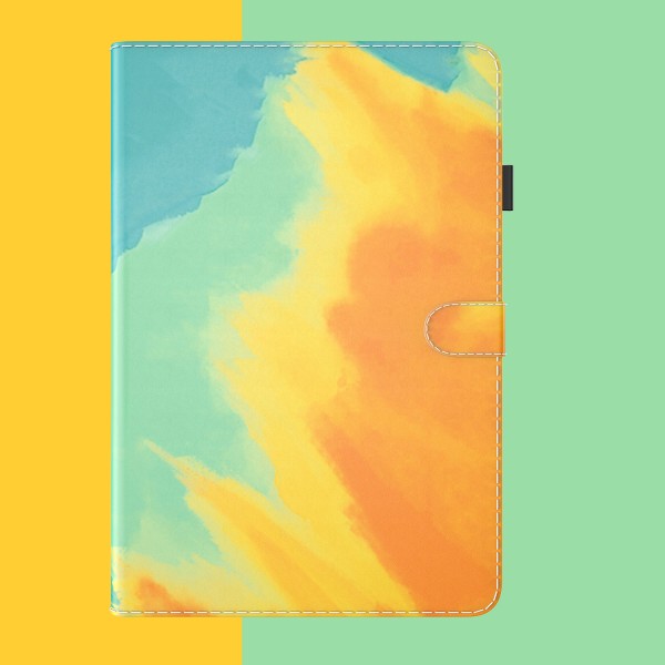 Abstract Watercolor Colorful Shockproof  Leather Stand Smart Phone Case Folio 