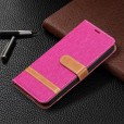 Solid Color Denim Card Wallet Flip Leather Stand Smart Phone Case Cover