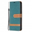 Solid Color Denim Card Wallet Flip Leather Stand Smart Phone Case Cover