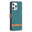 Solid Color Denim Card Wallet Flip Leather Stand Smart Phone Case Cover