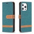 Solid Color Denim Card Wallet Flip Leather Stand Smart Phone Case Cover