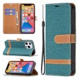 Solid Color Denim Card Wallet Flip Leather Stand Smart Phone Case Cover