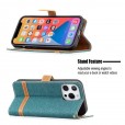 Solid Color Denim Card Wallet Flip Leather Stand Smart Phone Case Cover