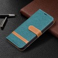 Solid Color Denim Card Wallet Flip Leather Stand Smart Phone Case Cover