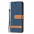 Solid Color Denim Card Wallet Flip Leather Stand Smart Phone Case Cover