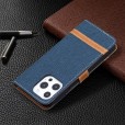 Solid Color Denim Card Wallet Flip Leather Stand Smart Phone Case Cover