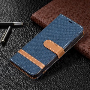 Solid Color Denim Card Wallet Flip Leather Stand Smart Phone Case Cover, For Samsung S8 Plus