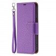 Solid Color Luxury PU Leather Card Slot Wallet With Wrist Strap Smart Phone Case Cover