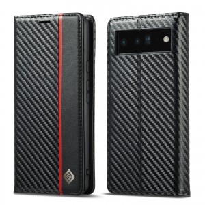 Carbon Fiber Shockproof Leather Wallet Flip Case Cover, For Samsung A52