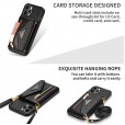 Zipper Coin Slot Kickstand with Crossbody Strap Smartphone Wallet Case