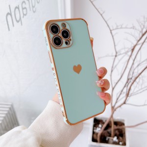 Shockproof Plating Heart Soft TPU Rubber Case, For Samsung A14 5G