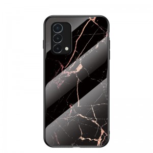Marble Pattern Tempered Glass Slim Back Smartphone Case , For Samsung A82 5G