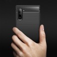 Samsung Galaxy Note10 & Note10 5G Case ,Carbon Fiber Design Soft TPU Brushed Anti-Fingerprint Protective Phone Cover