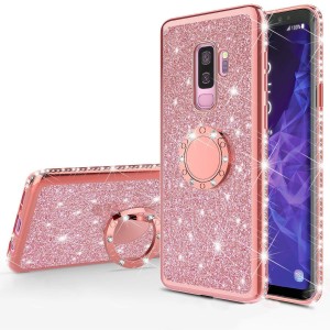 Color Glitter Design with Ring Holder TPU Smart Phone Case, For Samsung Note 20