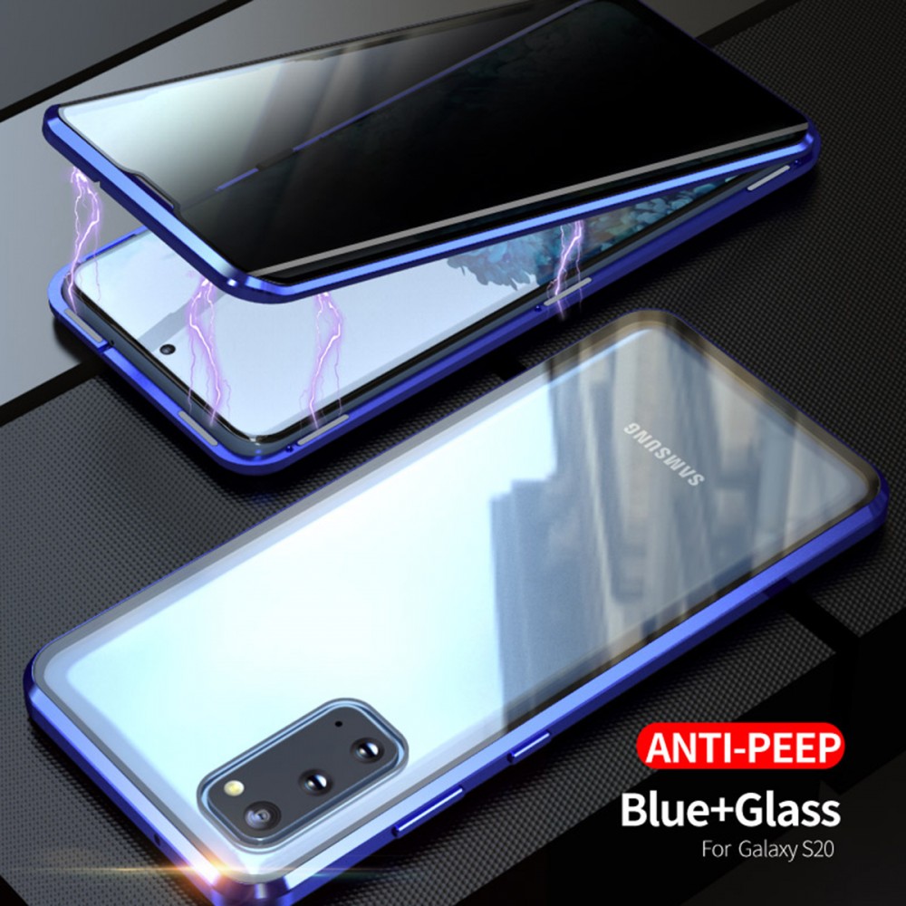 Magnetic Samsung Galaxy S20 Ultra Case (Blue) Double Sided Tempered Glass  Screen Protector Shockproof and Scratch Resistant Protection