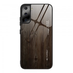 Samsung Galaxy S21 Plus 6.7 inches,Wood Grain Patterned Slim Tempered Galaxy Back Shockproof Rubber Protective Cover, For Samsung S21 Plus