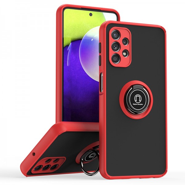 Candy Color Hybrid Armor Slim Magnetic Ring Kickstand Case Cover