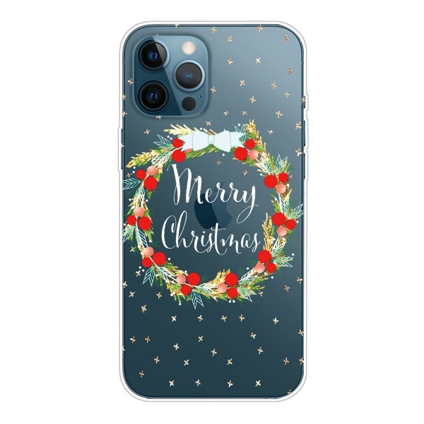 iPhone 11 6.1 inches 2019 Case,Merry Christmas Pattern Case Silcione Clear Protective Shockproof Cover