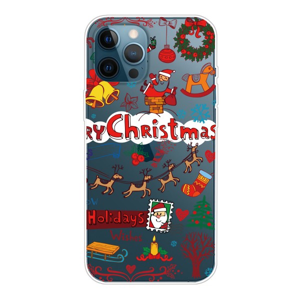 iPhone 11 Pro Max (6.5 inches)2019 Case,Merry Christmas Pattern Case Silcione Clear Protective Shockproof Cover