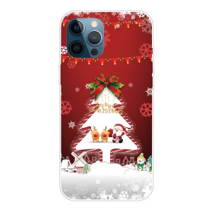 iPhone 12 (6.1 inches) 2020 Release Case,Merry Christmas Pattern Case Silcione Clear Protective Shockproof Cover, For IPhone 12