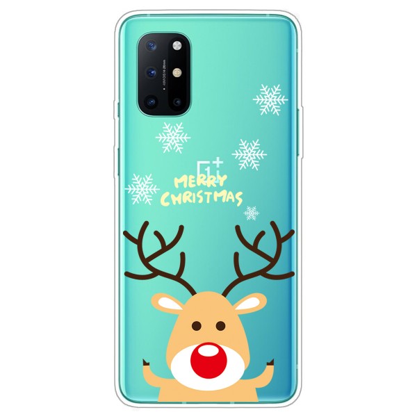 OnePlus 8 Case ,Merry Christmas Pattern Case Silcione Clear Protective Shockproof Cover