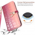 Beautiful Gradient Color Luxury Wallet Leather Flip Smart Phone Case Cover With Magnetic Closure