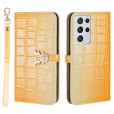 Beautiful Gradient Color Luxury Wallet Leather Flip Smart Phone Case Cover With Magnetic Closure