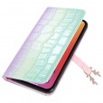 Beautiful Gradient Color Luxury Wallet Leather Flip Smart Phone Case Cover With Magnetic Closure