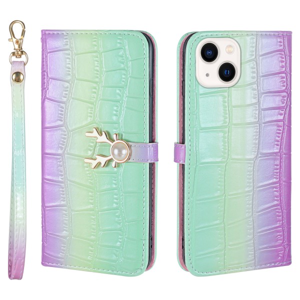 Beautiful Gradient Color Luxury Wallet Leather Flip Smart Phone Case Cover With Magnetic Closure