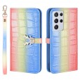 Beautiful Gradient Color Luxury Wallet Leather Flip Smart Phone Case Cover With Magnetic Closure