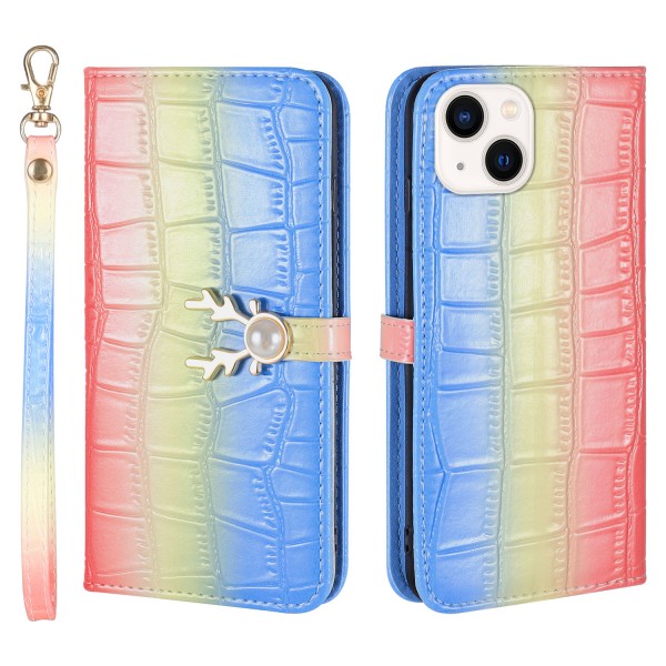 Beautiful Gradient Color Luxury Wallet Leather Flip Smart Phone Case Cover With Magnetic Closure